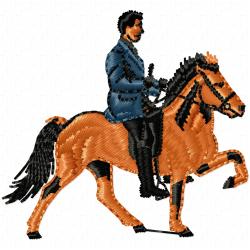 Horseback Riding Embroidery Design 2
